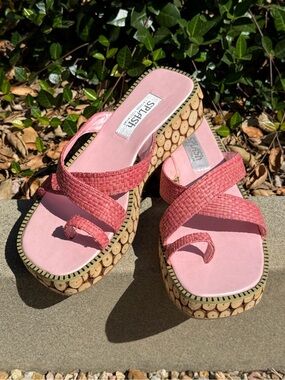 NWOT SPLASH Woven Platform Slide Sandals - size 7.5
